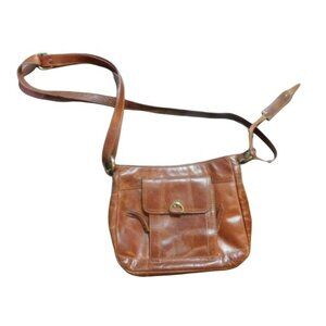 Diba True Brown Distressed Leather Cross Body Designer Handbag